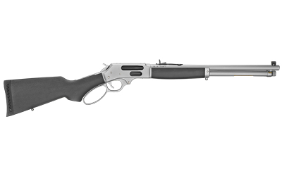 HENRY H010GAW SIDE GATE ALL WEATHER FULL SIZE 45-70 GOV 4+1 18.43" HARD CHROME PLATED STEEL BARREL, SATIN HARD CHROME STEEL RECEIVER, STAINED HARDWOOD STOCK RIGHT HAND