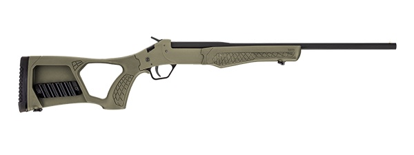 ROSSI SSP1OD TUFFY SINGLE SHOT YOUTH 410 GAUGE BREAK OPEN 3" 1RD 18.50" MATTE BLACK BARREL, MATTE BLACK STEEL RECEIVER, OD GREEN THUMBHOLE STOCK W/SHELL HOLDER, RIGHT HAND