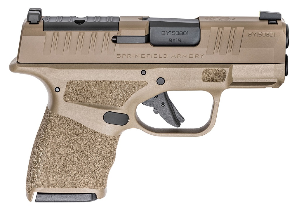 SPRINGFIELD ARMORY HC9319FOSP HELLCAT MICRO-COMPACT OSP 9MM LUGER 3" 11+1, 13+1 FLAT DARK EARTH FLAT DARK EARTH CERAKOTE STEEL SLIDE ADAPTIVE TEXTURED FLAT DARK EARTH POLYMER GRIP