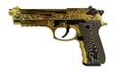 EAA GIRSAN 390088 REGARD MC DELUXE 9MM LUGER 18+1, 4.90" STAINLESS STEEL BARREL, GOLD PLATED SERRATED W/ENGRAVING STEEL SLIDE & ALUMINUM FRAME W/PICATINNY RAIL, BLACK G10 GRIP, AMBIDEXTROUS