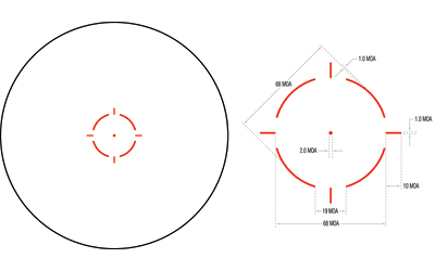 TRIJICON 2200057 MRO HD MATTE BLACK 1X/3X 25 MM 2 MOA RED DOT/68 MOA CIRCLE MULTI RETICLE MAGNIFIER