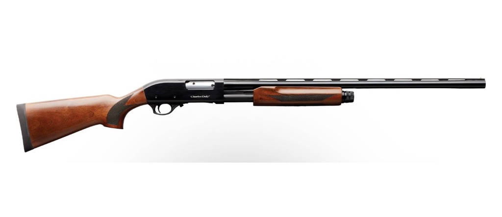 CHARLES DALY 930200 301 FULL SIZE 20 GAUGE PUMP 3" 4+1 26" BLUED VENT RIB BARREL, BLACK ANODIZED ALUMINUM GROOVED RECEIVER, FIXED GLOSS WOOD STOCK, RIGHT HAND, BERETTA/BENELLI MOBIL CHOKE SYSTEM