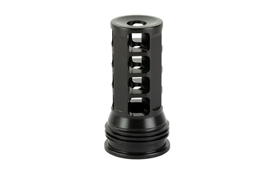 HUXWRX 1574 QD 762 MUZZLE BRAKE BLACK WITH 5/8"-24 TPI THREADS, 2.30" OAL & 1.20" DIAMETER FOR 30 CAL AR-PLATFORM