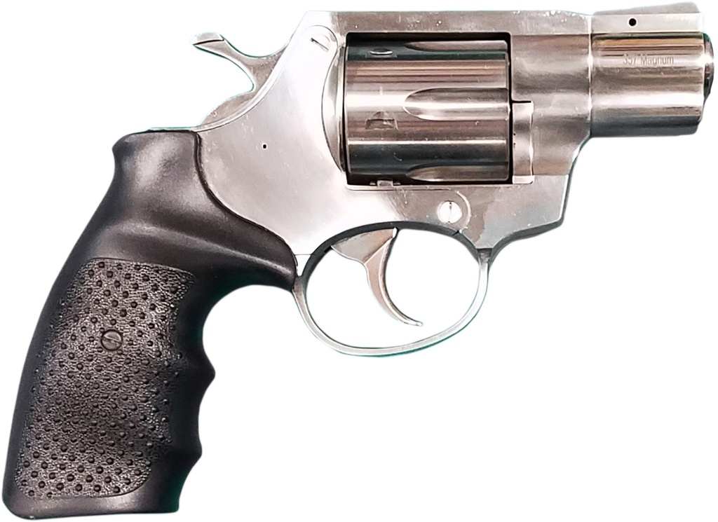ROCK ISLAND 3520S AL3.1  MEDIUM FRAME 357 MAG 6 SHOT, 2" STAINLESS FULL SHROUD BARREL, CYLINDER & FRAME, BLACK FINGER GROOVED RUBBER GRIP, TRANSFER BAR SAFETY, EXPOSED HAMMER