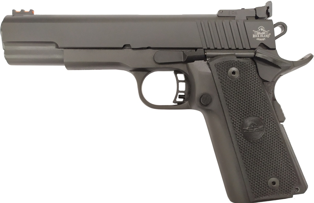 ROCK ISLAND 56922 TCM STANDARD FS 22 TCM CALIBER WITH 5" BARREL, 17+1 CAPACITY, OVERALL BLACK PARKERIZED FINISH STEEL, BEAVERTAIL FRAME, SERRATED SLIDE & BLACK POLYMER GRIP