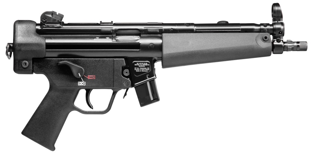 HK 81000478 SP5  9MM LUGER CALIBER WITH 8.86" BARREL, 10+1 CAPACITY, OVERALL BLACK FINISH & POLYMER GRIP INCLUDES 2 MAGS