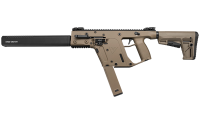 KRISS USA KV90CFD20 VECTOR CRB G2 9MM LUGER 40+1 16" BLACK NITRIDE THREADED BARREL, FLAT DARK EARTH PICATINNY RAIL ALUMINUM RECEIVER, FDE SYNTHETIC 6 POSITION STOCK & POLYMER GRIP