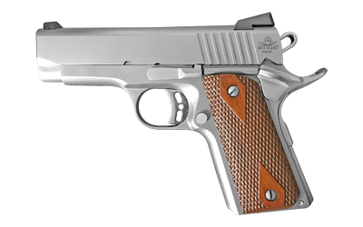 ROCK ISLAND 51868 ROCK STANDARD CS *CA COMPLIANT 45 ACP 3.63" 7+1 MATTE STAINLESS STEEL FRAME & SLIDE DOUBLE DIAMOND CHECKERED WOOD GRIP