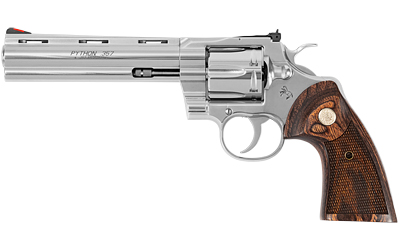 COLT MFG PYTHONSP6WTS PYTHON  38 SPECIAL/357 MAG 6 SHOT 6" STAINLESS VENT RECESSED TARGET/VENT RIB BARREL, CYLINDER & FRAME, WALNUT W/COLT MEDALLION GRIP