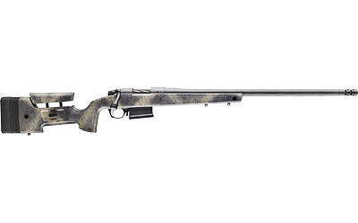 BERGARA RIFLES B14LM357 B-14 WILDERNESS HMR 7MM REM MAG 5+1 24" THREADED, SNIPER GRAY CERAKOTE BARREL/REC, ADJ. SOFTTOUCH WOODLAND CAMO STOCK WITH MINI-CHASSIS, OMNI MUZZLE BRAKE