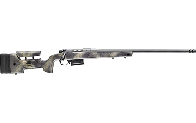 BERGARA RIFLES B14LM361 B-14 WILDERNESS HMR 300 WIN MAG 5+1 26" THREADED, SNIPER GRAY CERAKOTE BARREL/REC, ADJ. SOFTTOUCH WOODLAND CAMO STOCK WITH MINI-CHASSIS, OMNI MUZZLE BRAKE