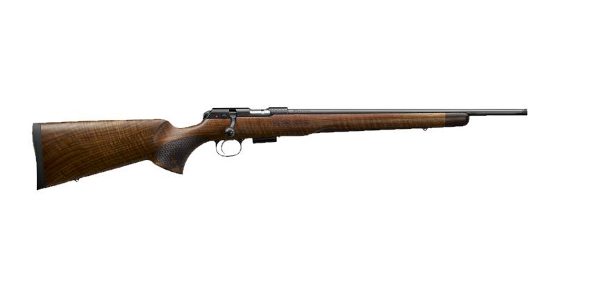 CZ-USA 02373 CZ 457 ROYAL FULL SIZE 22 LR 5+1 20.50" BLACK NITRIDE BLACK NITRIDE STEEL RECEIVER WALNUT FIXED AMERICAN STYLE W/DECORATIVE FOREND TIP STOCK RIGHT HAND