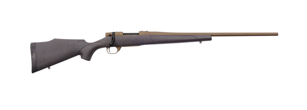 WEATHERBY VWB256RR4T VANGUARD WEATHERGUARD BRONZE 25-06 REM 5+1 24" BARREL/REC. W/BURNT BRONZE CERAKOTE FINISH, BRONZE WEBBED BLACK FIXED MONTE CARLO SYNTHETIC STOCK