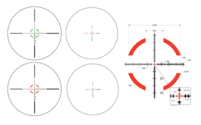 TRIJICON 2900031 CREDO HX  SATIN BLACK 1-8X28MM 34MM TUBE LED ILLUMINATED RED/GREEN MOA SEGMENTED CIRCLE RETICLE