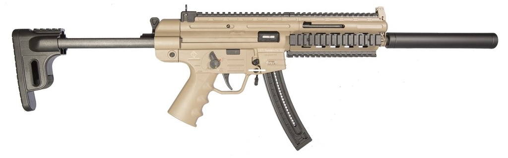 GSG GSG215GERGGSG1622T GSG-16  FULL SIZE 22 LR 22+1 16.25" BLACK TAN POLYMER RECEIVER BLACK COLLAPSIBLE W/STORAGE COMPARTMENT STOCK RIGHT HAND