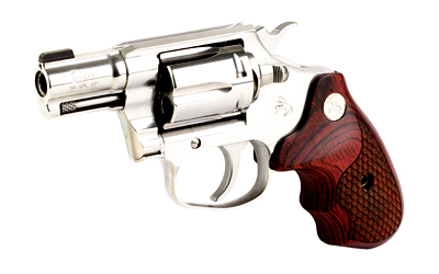 COLT MFG COBRASB2BB COBRA  38 SPECIAL 6 SHOT 2" BRUSHED STAINLESS STEEL BARREL & CYLINDER,  MATTE STAINLESS  FRAME, BLACK HOGUE RUBBER W/FINGER GROOVES GRIP