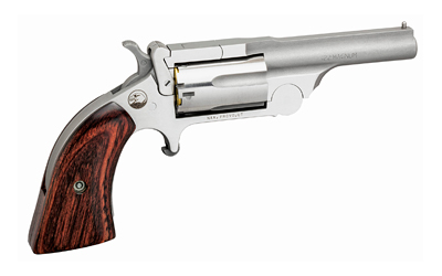 NORTH AMERICAN ARMS 22MR RANGER II  22 WMR 5 SHOT 1.63" SATIN STAINLESS STEEL BARREL & FRAME, STAINLESS CYLINDER, ROSEWOOD BIRDSHEAD GRIP, EXPOSED HAMMER