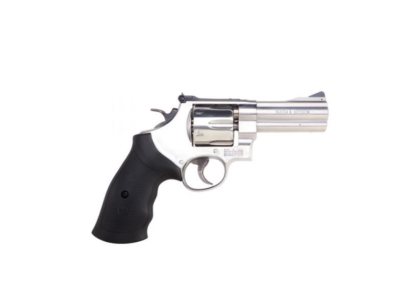 SMITH & WESSON 12463 MODEL 610  N-FRAME 10MM AUTO/40 S&W 6 SHOT 4" STAINLESS STEEL BARREL, CYLINDER &  FRAME, BLACK FINGER GROOVED GRIP, INTERNAL LOCK SAFETY, EXPOSED HAMMER