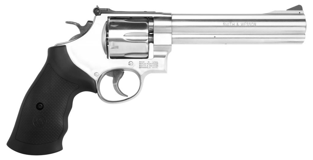 SMITH & WESSON 12462 MODEL 610  N-FRAME 10MM AUTO/40 S&W 6 SHOT 6.50" STAINLESS STEEL BARREL, CYLINDER & FRAME, BLACK FINGER GROOVED GRIP, INTERNAL LOCK SAFETY, EXPOSED HAMMER