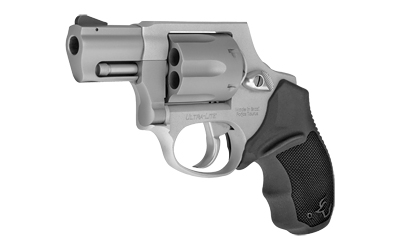 TAURUS 2856029ULCH 856 ULTRA-LITE 38 SPECIAL +P 6 SHOT 2" BARREL, OVERALL MATTE FINISH STAINLESS STEEL, CONCEALED HAMMER FRAME, FINGER GROOVED BLACK RUBBER GRIP