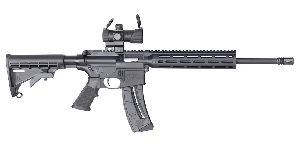 SMITH & WESSON 12722 M&P15 SPORT OR 22 LR 25+1 16.50" MATTE BLACK BARREL, OPTIC READY W/RED & GREEN DOT OPTIC RECEIVER, BLACK 6 POSITION STOCK