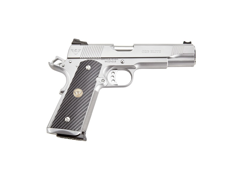 WILSON COMBAT CQBEFS45SS CQB ELITE 45 ACP 8+1 5" STAINLESS MATCH GRADE BARREL, SERRATED STAINLESS STEEL SLIDE, STAINLESS STEEL FRAME W/BEAVERTAIL, BLACK G10 STARBURST GRIP