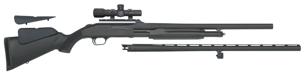 MOSSBERG 58244 500 FIELD/DEER 12 GAUGE 5+1 3" 28" VENT RIB/24" SLUGSTER BARRELS, BLUED METAL FINISH, SYNTHETIC DUAL COMB STOCK,  INCLUDES ACCU-SET CHOKES & 2.5X20MM SCOPE