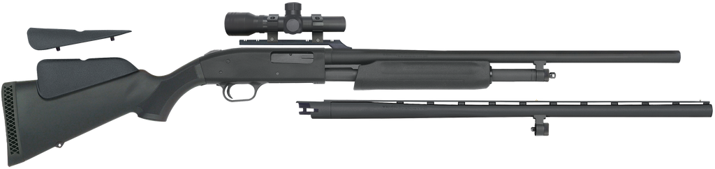MOSSBERG 54047 500 FIELD/DEER PUMP 20 GAUGE 5+1 3" 26" VENT RIB/24" SLUGSTER BARRELS, MATTE BLUED METAL FINISH, SYNTHETIC DUAL COMB STOCK, INCLUDES ACCU-SET CHOKES & DEAD RINGER 2.5X20MM SCOPE
