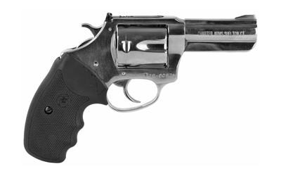 CHARTER ARMS 73539 MAG PUG  LARGE 357 MAG, 5 SHOT 3" HIGH POLISHED STAINLESS STEEL BARREL, CYLINDER & FRAME W/BLACK FINGER GROOVED RUBBER GRIP