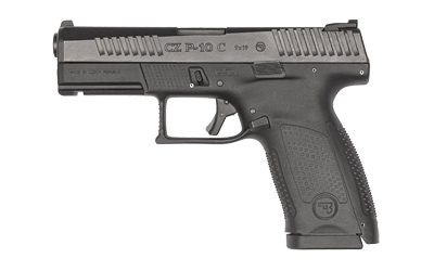 CZ-USA 01531 P-10 C  COMPACT FRAME 9MM LUGER 10+1 4.02" BLACK STAINLESS STEEL BARREL, BLACK NITRIDE SERRATED STEEL SLIDE, BLACK POLYMER FRAME W/PICATINNY RAIL, BLACK INTERCHANGEABLE BACKSTRAP GRIP