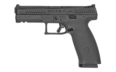 CZ-USA 91540 P-10 F  9MM LUGER 19+1 4.50" BLACK STEEL BARREL, BLACK NITRIDE SERRATED STEEL SLIDE, BLACK POLYMER FRAME W/PICATINNY RAIL, BLACK INTERCHANGEABLE BACKSTRAP GRIP