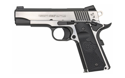 COLT MFG O4082CE COMBAT ELITE COMMANDER 9MM LUGER 8+1 4.25" STAINLESS STEEL BARREL, TWO-TONE SERRATED STAINLESS STEEL SLIDE & FRAME W/BEAVERTAIL, BLACK SCALLOPED G10 GRIP, AMBIDEXTROUS