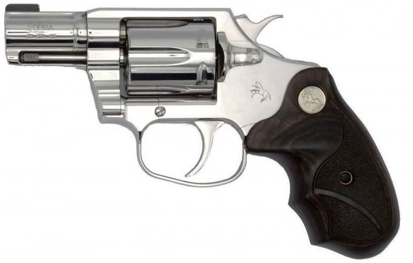 COLT MFG COBRASS2BB COBRA BRIGHT 38 SPECIAL +P 6 SHOT 2" MIRROR POLISHED STAINLESS STEEL BARREL, CYLINDER MIRROR & FRAME, BLACK HOGUE RUBBER W/FINGER GROOVES GRIP