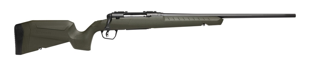 SAVAGE ARMS 32110 AXIS 2 COMPACT 350 LEGEND 4+1 18" MATTE BLACK HEAVY SPORTER BARREL, MATTE BLACK DRILLED & TAPPED CARBON STEEL RECEIVER, FIXED OD GREEN SYNTHETIC STOCK, RIGHT HAND