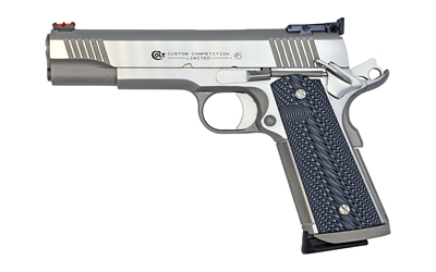 COLT MFG O1070CS CUSTOM COMPETITION 45 ACP 8+1 5" STAINLESS NATIONAL MATCH BARREL, STAINLESS STEEL SERRATED SLIDE & FRAME W/BEAVERTAIL, BLACK G10 GRIP, AMBIDEXTROUS