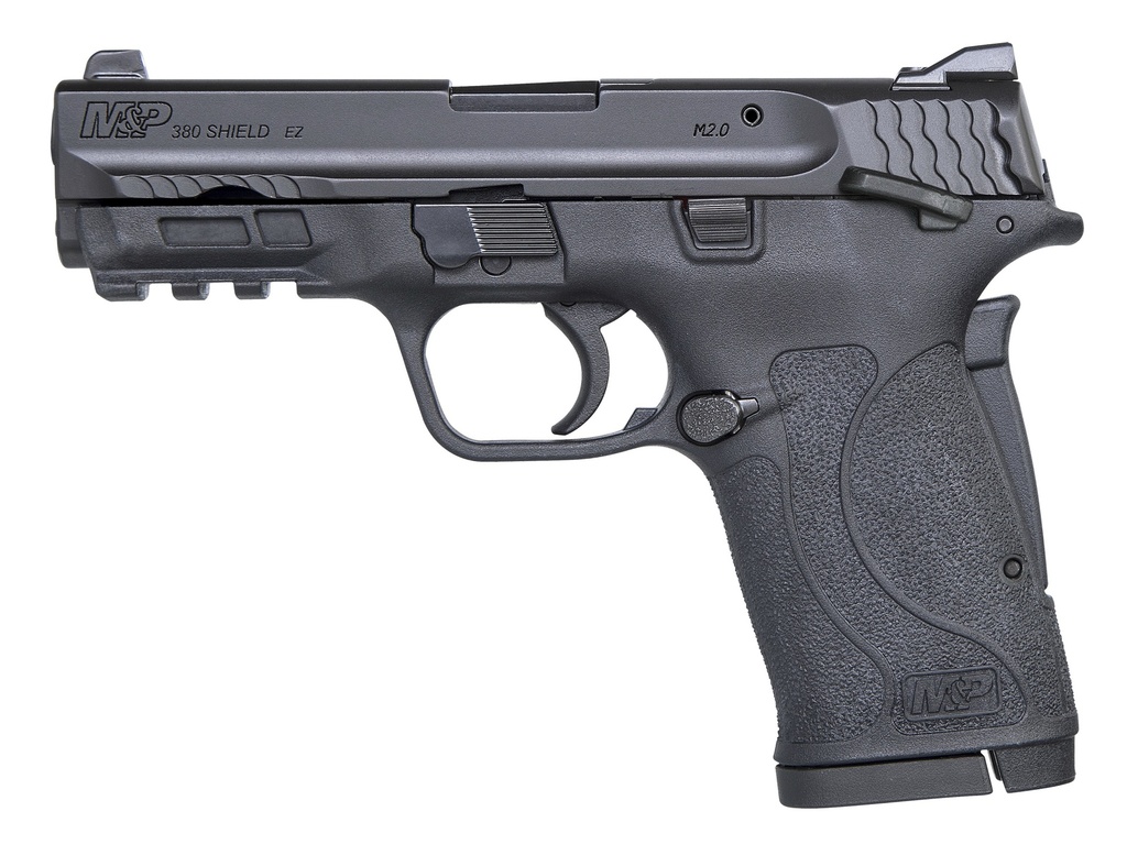 SMITH & WESSON 11663 M&P SHIELD EZ MICRO-COMPACT FRAME 380 ACP 8+1, 3.67" BLACK ARMORNITE STEEL BARREL & SERRATED SLIDE, MATTE BLACK POLYMER FRAME W/PICATINNY RAIL, THUMB/GRIP SAFETY, AMBIDEXTROUS