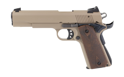 GSG GSG2210M1911T 1911  22 LR 10+1 5" THREADED BARREL, TAN SERRATED SLIDE & ZINC ALLOY W/BEAVERTAIL FRAME, DOUBLE DIAMOND WALNUT GRIP