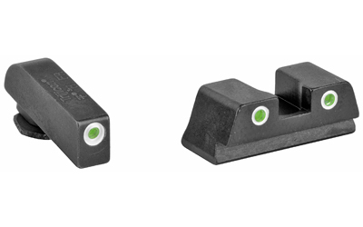TRIJICON 600777 BRIGHT & TOUGH NIGHT SIGHTS  GREEN/TRITIUM WHITE OUTLINE FRONT SIGHT-GREEN/TRITIUM WHITE OUTLINE REAR SIGHT GLOCK 42/43 SMALL FRAME