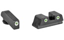 TRIJICON 600777 BRIGHT & TOUGH NIGHT SIGHTS  GREEN/TRITIUM WHITE OUTLINE FRONT SIGHT-GREEN/TRITIUM WHITE OUTLINE REAR SIGHT GLOCK 42/43 SMALL FRAME