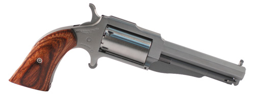 NORTH AMERICAN ARMS 18603 1860 THE EARL SMALL FRAME 22 WMR 5 SHOT 3" STAINLESS STEEL BARREL, FRAME & CYLINDER, ROSEWOOD BOOT GRIP, EXPOSED HAMMER