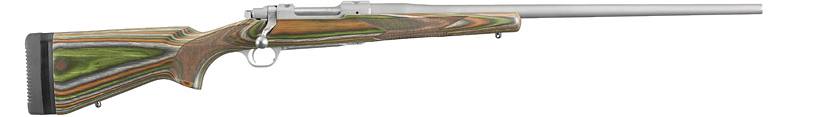 RUGER 47139 HAWKEYE PREDATOR FULL SIZE 6.5 CREEDMOOR 4+1 24" MATTE STAINLESS STEEL BARREL, MATTE STAINLESS STEEL RECEIVER W/INTEGRAL SCOPE MOUNT, GREEN MOUNTAIN ADJ LOP LAMINATE STOCK, RIGHT HAND