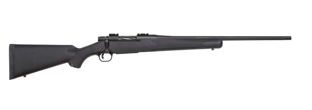 MOSSBERG 27851 PATRIOT  FULL SIZE 7MM-08 REM 4+1 22" MATTE BLUED FLUTED BARREL, DRILLED & TAPPED MATTE BLUED STAINLESS STEEL RECEIVER, BLACK FIXED SYNTHETIC STOCK, RIGHT HAND