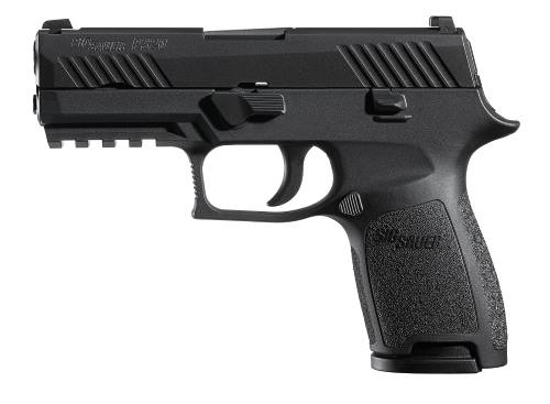 SIG SAUER 320C45BSS P320  COMPACT 45 ACP 9+1 3.90" BLACK CARBON STEEL BARREL, BLACK NITRON SERRATED SLIDE, BLACK STAINLESS STEEL FRAME W/PICATINNY RAIL BLACK POLYMER GRIPS RIGHT HAND