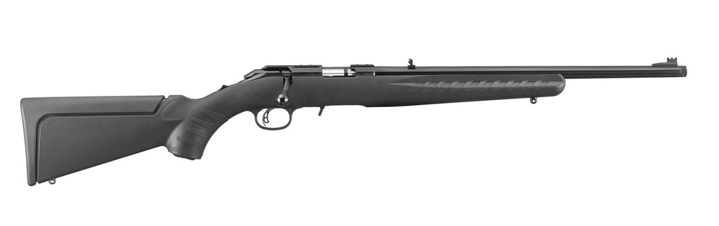 RUGER 8306 AMERICAN RIMFIRE COMPACT 22 LR 10+1 18" SATIN BLUED STEEL THREADED BARREL & ALLOY STEEL RECEIVER W/INTEGRAL SCOPE MOUNT, BLACK FIXED SYNTHETIC STOCK, RIGHT HAND