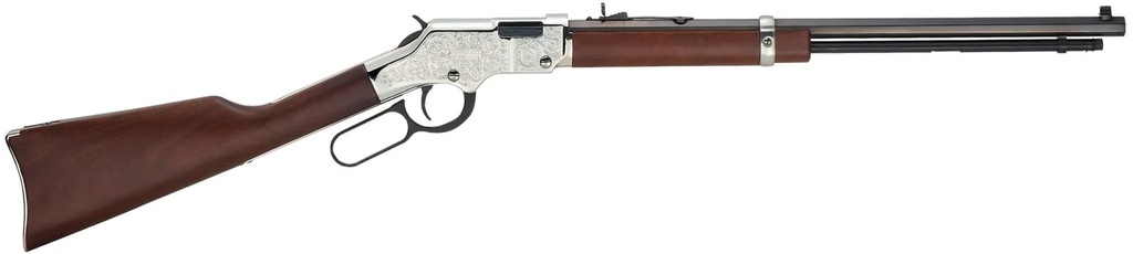 HENRY H004SE SILVER EAGLE  FULL SIZE 22 SHORT/ 22 LONG/ 22 LR (16 LR/21 SHORT) 20" BLUED BARREL, NICKEL-PLATED METAL FINISH, AMERICAN WALNUT STOCK RIGHT HAND