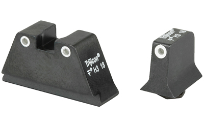 TRIJICON 600649 SUPPRESSOR/OPTIC HEIGHT SIGHTS  GREEN/TRITIUM WHITE OUTLINE FRONT SIGHT-GREEN/TRITIUM WHITE OUTLINE REAR SIGHT GLOCK 17/17L/19 STANDARD FRAME
