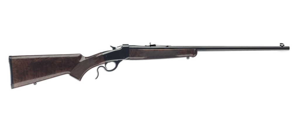 WINCHESTER GUNS 524100170 MODEL 1885 LOW WALL HUNTER 17 HMR 1RD 24" OCTAGON BARREL BRUSHED POLISH BLUED REC SATIN WALNUT FIXED PISTOL GRIP STOCK RIGHT HAND (FULL SIZE)