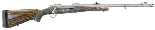 RUGER 47125 HAWKEYE GUIDE GUN 375 RUGER 3+1 20" MATTE THREADED BARREL, MATTE STAINLESS STEEL RECEIVER W/INTEGRAL SCOPE MOUNT, GREEN MOUNTAIN ADJ LOP LAMINATE STOCK, RIGHT HAND