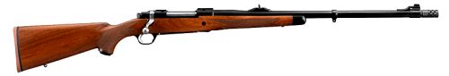 RUGER 37186 HAWKEYE AFRICAN FULL SIZE 375 RUGER 3+1 23" SATIN BLUED THREADED BARREL, SATIN BLUED STEEL RECEIVER W/INTEGRAL SCOPE MOUNT, AMERICAN WALNUT STOCK, RIGHT HAND