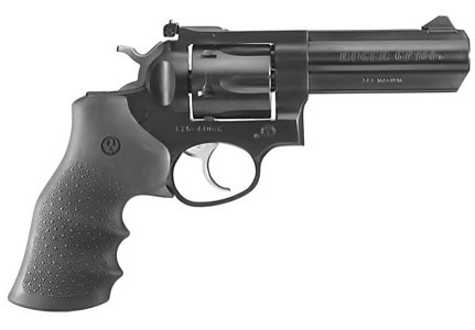RUGER 1702 GP100  MEDIUM FRAME 357 MAG 6RD 4.20" BLUED ALLOY STEEL BARREL, CYLINDER & FRAME, HOGUE MONOGRIP, TRANSFER BAR SAFETY, EXPOSED HAMMER
